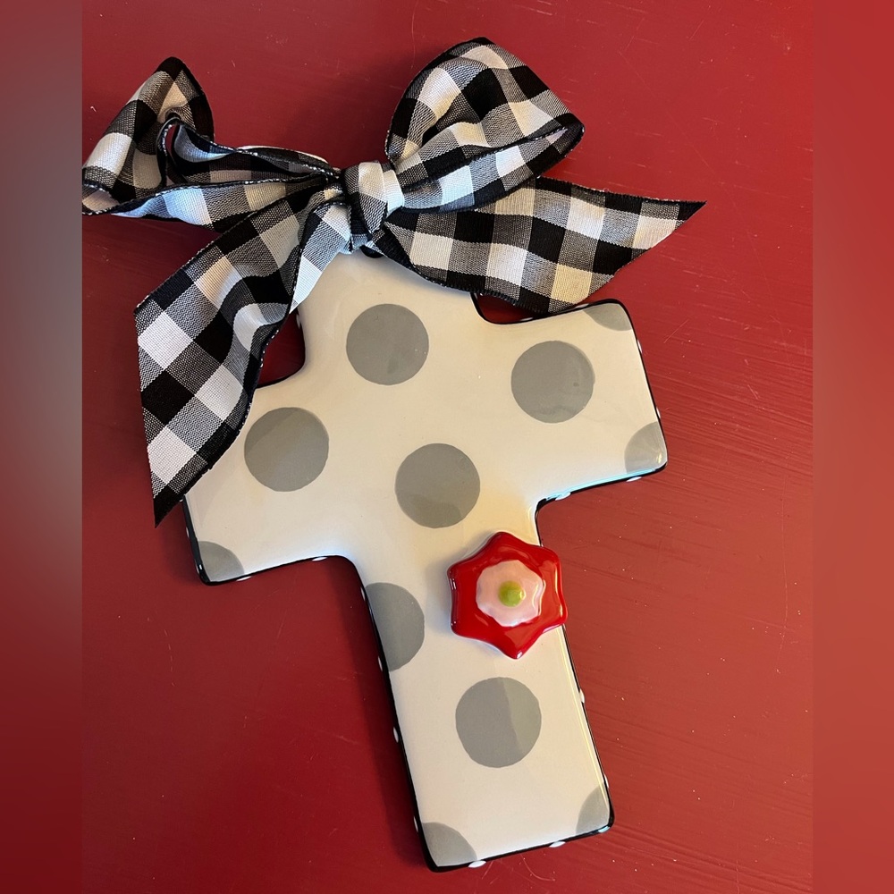 Clay Chick Cross Ornament or Hang